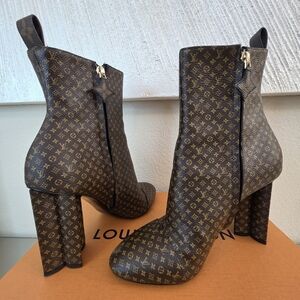 ✨ Louis Vuitton Silhouette Ankle Boots Brown Nano Monogram EU 39 / US 8-8.5